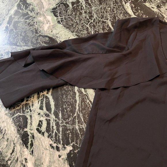 NWT WOMEN'S LE GALI ANNIE BELL SLEEVE RUFFLED BLOUSE size XS black $99 - Picture 5 of 10